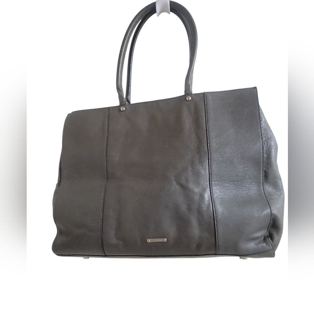 Rebecca Minkoff Large Saffiano Leather Silvertone Hardware Forest Green Tote Bag - Picture 1 of 10